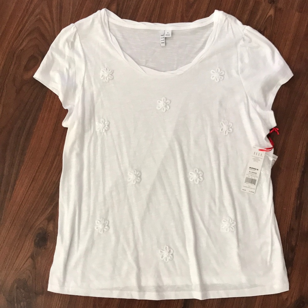 Elle Cap Sleeved Top With Floral Embellishments